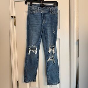 Women's Blue Distressed Jeans